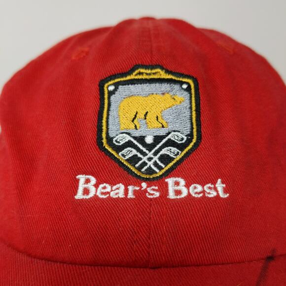 Las Vegas Bear's Best Golf Course Dobber Slideback Hat Embroidered Logo Red - Picture 4 of 13